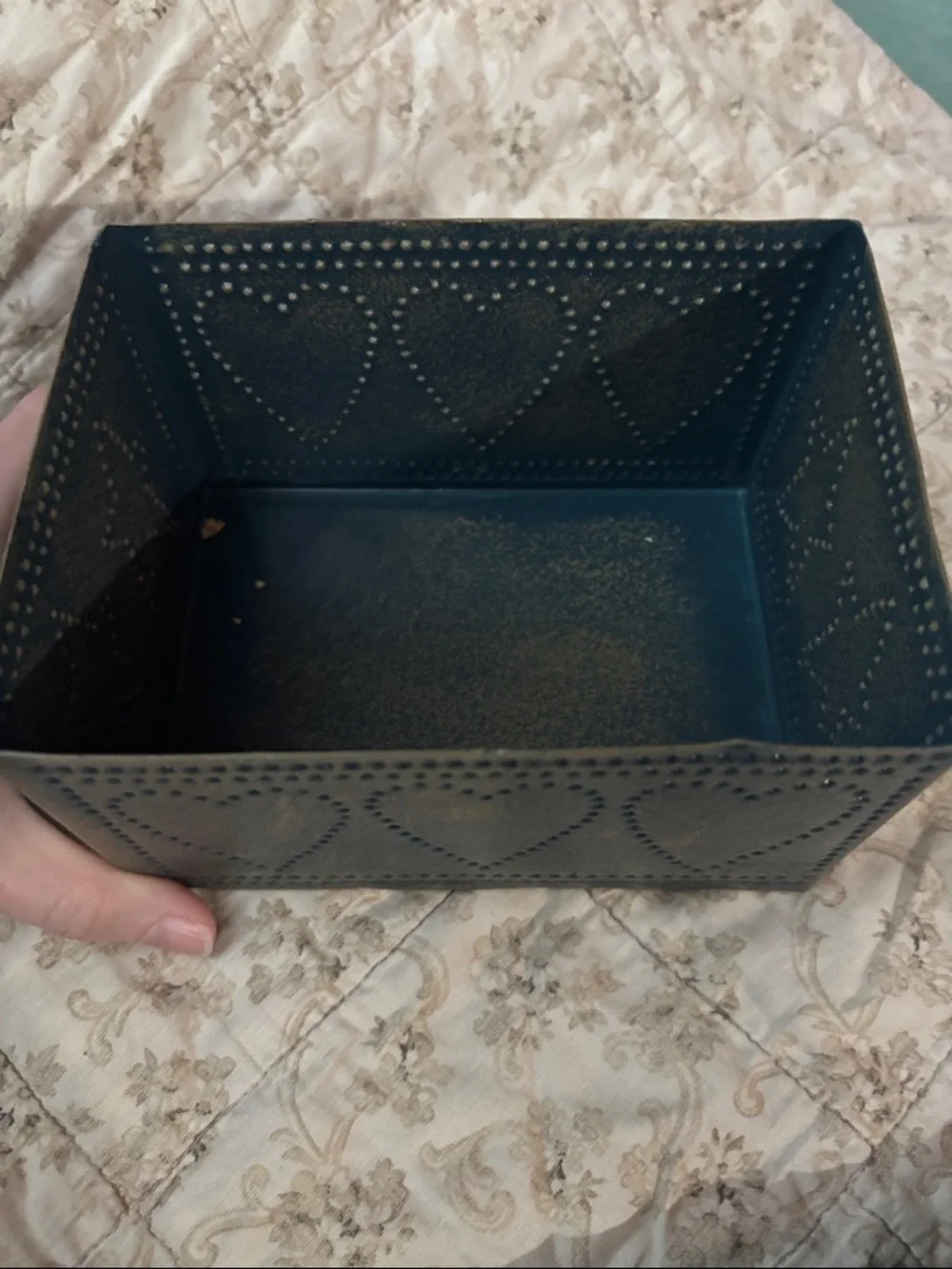Decorative Metal Green and Red Home Sweet Home Kitchen Recipe Storage Box